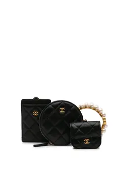 CHANEL Pre-Owned: Чёрный клатч 