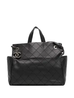CHANEL Pre-Owned: Чёрная сумка-шоппер 
