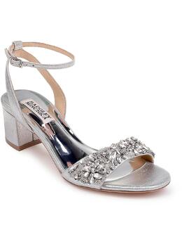 Badgley Mischka: Серебристые босоножки 