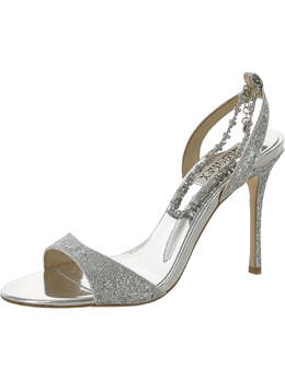 Badgley Mischka: Серебристые туфли 
