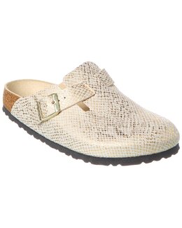 Birkenstock: Белые сабо  Boston