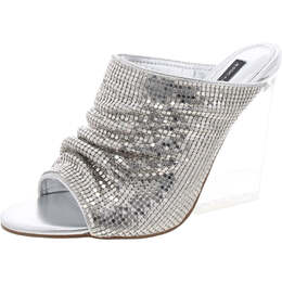 Steve Madden: Серебристые босоножки 