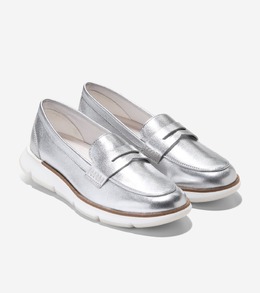 Cole Haan: Серебристые лоферы 