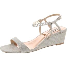 Badgley Mischka: Серебристые туфли 