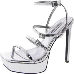 Steve Madden: Серебристые сандалии 