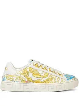 Versace: Белые кроссовки  Barocco