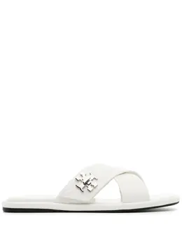 Tory Burch: Белые сандалии 