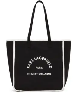 Karl Lagerfeld: Сумка-шоппер  Rue St Guillaume с принтом