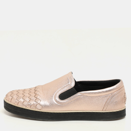 Bottega Veneta: Розовые кроссовки  Intrecciato