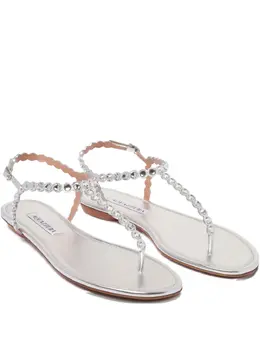 Aquazzura: Серебристые сандалии 