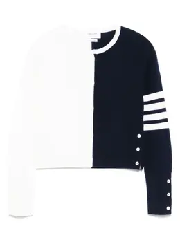 Thom Browne: Синий кардиган  4-Bar