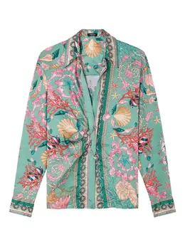 Versace: Рубашка  Baroque с воротником