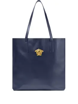Versace: Синяя сумка-шоппер  La Medusa