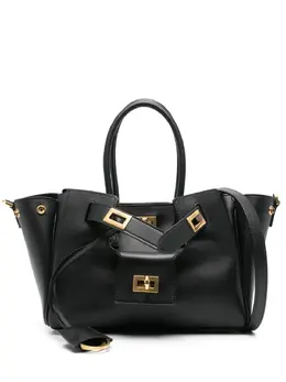Balenciaga: Чёрная сумка-шоппер 