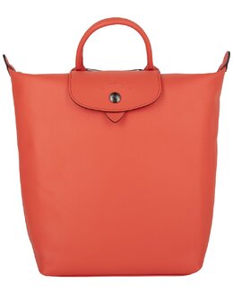 Longchamp: Оранжевый рюкзак  Le Pliage