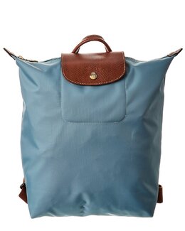 Longchamp: Зелёный рюкзак  Le Pliage Original