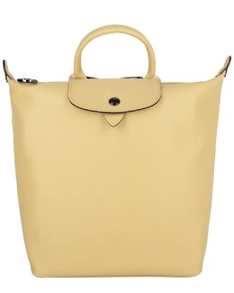 Longchamp: Жёлтый рюкзак  Le Pliage