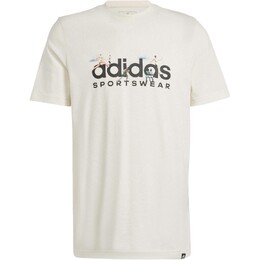 Adidas: Белая футболка 