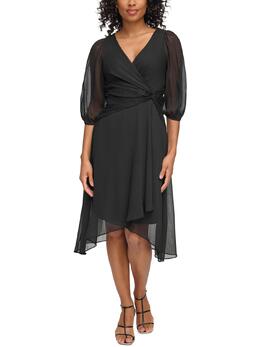 DKNY: Шифоновое платье 