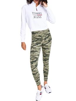Tommy Jeans: Зелёные легинсы 