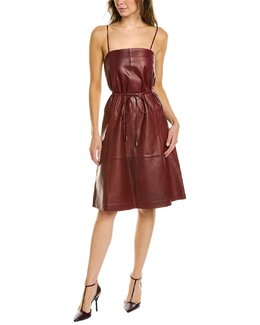 Salvatore Ferragamo: Кожаное платье 
