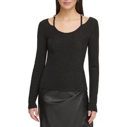 DKNY: Чёрная блуза 