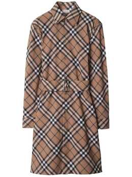 Burberry: Бежевое платье 