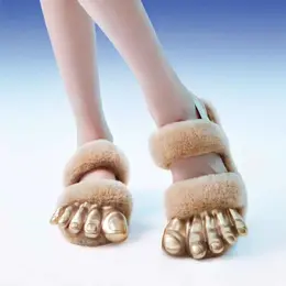 UGG: Золотые шлёпанцы 