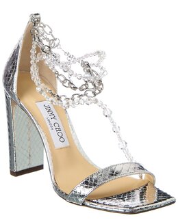 JIMMY CHOO: Серебристые сандалии 