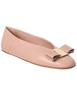 Salvatore Ferragamo: Розовые балетки  Vara Bow
