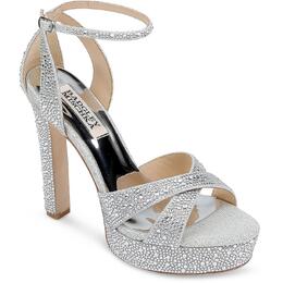 Badgley Mischka: Серебристые босоножки 