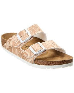 Birkenstock: Бежевые сандалии  Arizona Birko Flor