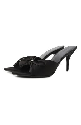 Balenciaga: Чёрные сабо 