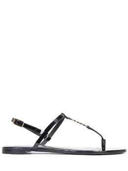 SAINT LAURENT: Чёрные сандалии  Cassandra
