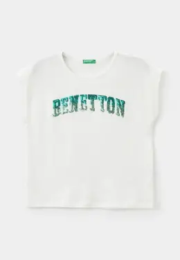 United Colors of Benetton: Белая футболка 