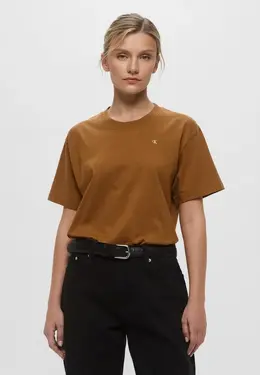 Calvin Klein Jeans: Коричневая футболка 