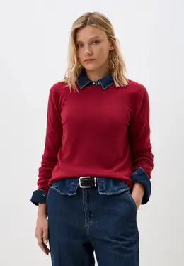 United Colors of Benetton: Бордовый свитер 
