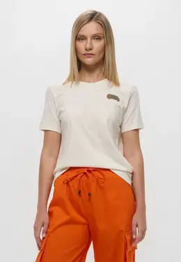 The North Face: Бежевая футболка 
