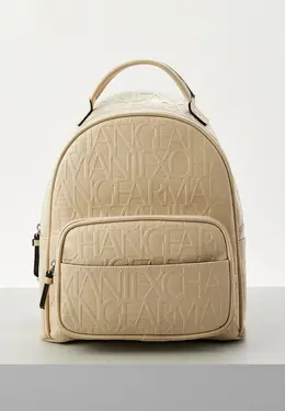 Armani Exchange: Бежевый рюкзак 