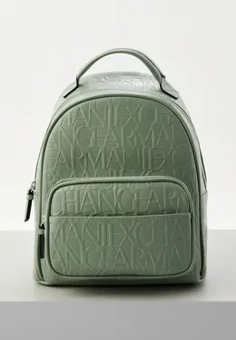 Armani Exchange: Зелёный рюкзак 