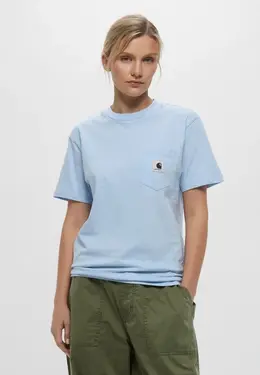 Carhartt WIP: Голубая футболка 