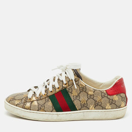 Gucci: Бежевые кроссовки  GG Supreme