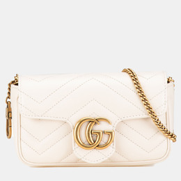 Gucci: Белая сумка через плечо  GG Marmont