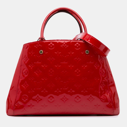 Louis Vuitton: Красная сумка-шоппер  Montaigne