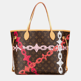 Louis Vuitton: Коричневая сумка-шоппер  Neverfull MM