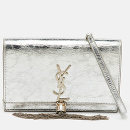 Saint Laurent Paris: Серебристый кошелёк  Kate