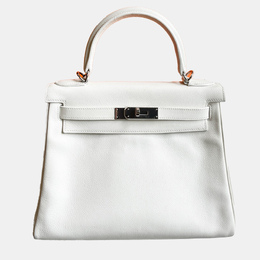 Hermes: Белая сумка  Kelly 28