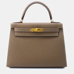 Hermes: Коричневая сумка  Kelly 28