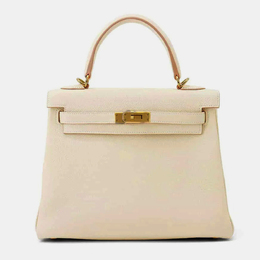 Hermes: Белая сумка  Kelly 25