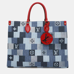 Louis Vuitton: Голубая сумка-шоппер 